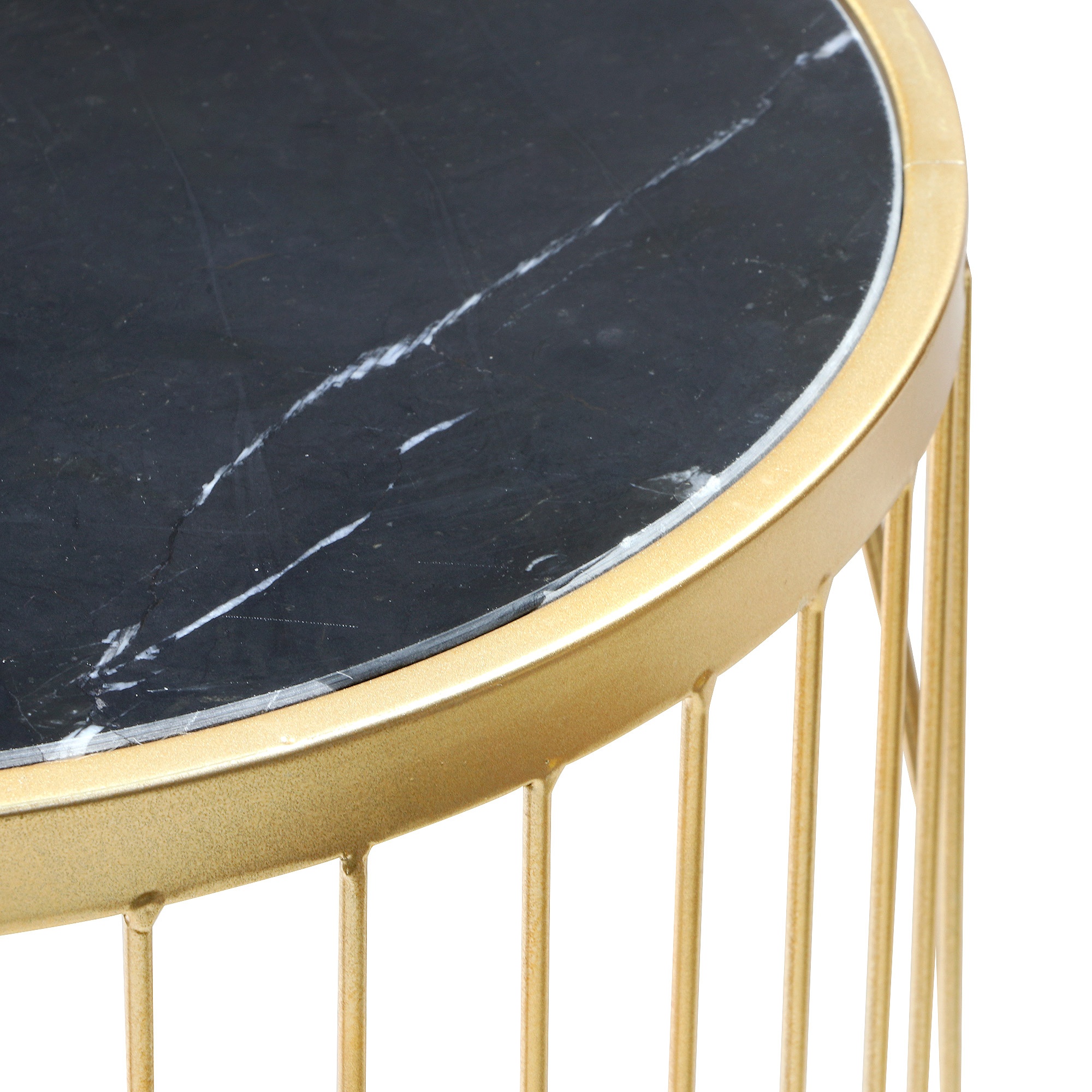 Столик интерьерный Glasar с черным мрамором 35х35х56см photo 3