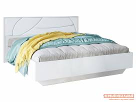 Двуспальная кровать мирти люкс белый шагрень белый, экокожа, 140х200 см, с анатомическим основанием