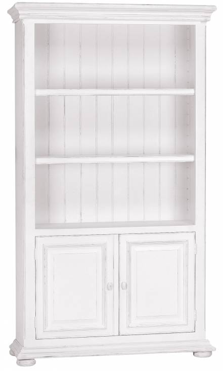 Шкаф книжный с дверцами нордик инлавка белый 110x210x38 фото