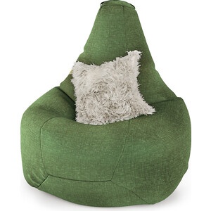 Кресло шарм-дизайн груша рогожка зеленый