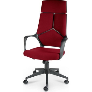 Кресло офисное norden iq черный пластик темно-красная ткань