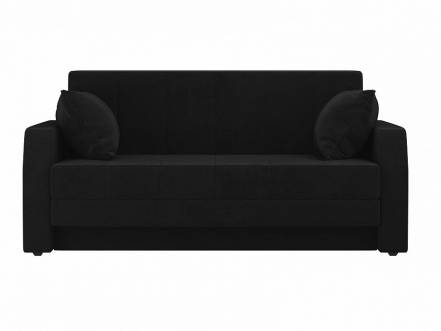 Прямой диван малютка велюр черный