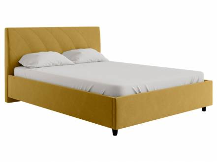 Двуспальная кровать эльба пм желтый, шенилл, 1600 х 2000 мм
