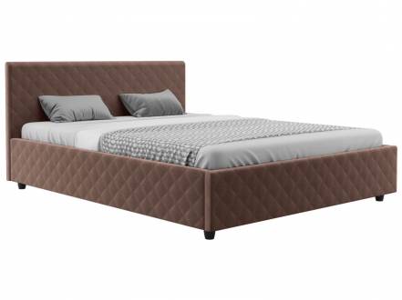 Двуспальная кровать франк пм 180х200 см, карамельный, велюр