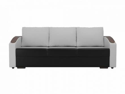 Прямой диван монако slide экокожа черный белый
