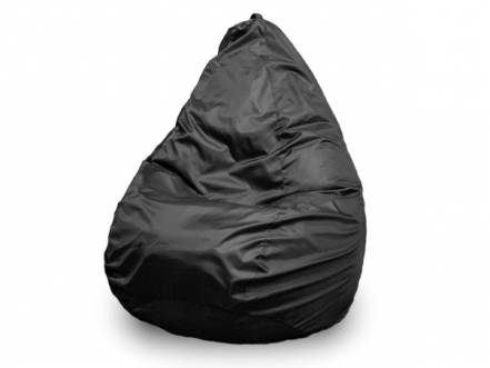 Кресло-мешок груша xl пуффбери черный 125x85x75 см. фото