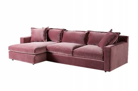 Диван угловой velvet idealbeds розовый 240x93x98 см. фото