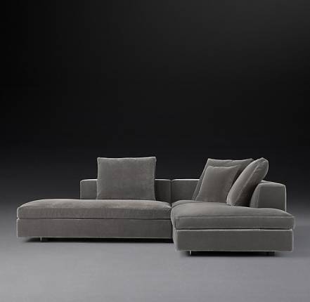 Угловой модульный диван magnus idealbeds серый 275x90x170 см. фото