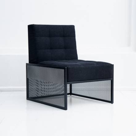 Кресло решето в черном цвете archpole черный 60x80x75 см.