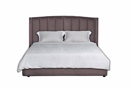 Кровать odry с подъемным механизмом и бельевым ящиком лилово-серая garda decor коричневый 186x120x220 см. фото