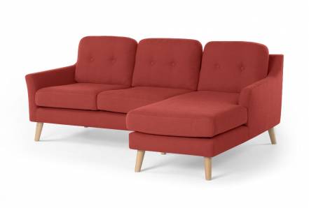 Угловой диван olly myfurnish красный 204x83x132 см. фото