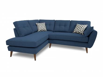 Угловой диван vogue myfurnish синий 227x88x91 см. фото