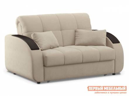 Прямой диван уильям бежевый, велюр, 120х200 см, пенополиуретан, без ящика