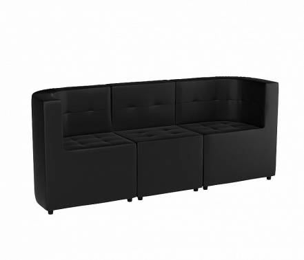 Модульный диван комплект домино экокожа черный