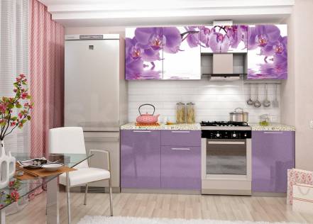 Кухня с фотопечатью орхидея софия 2,1м