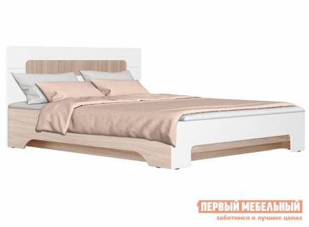 Двуспальная кровать палермо с ясень шимо светлый белый глянец, 160х200 см, с основанием и подъемным механизмом