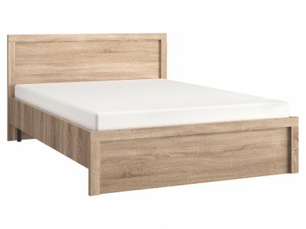 Двуспальная кровать сомма дуб сонома, 140х200 см, без подъемного механизма