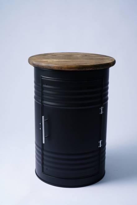 Журнальный столик-бочка starbarrel черный 50x72x50 см. фото