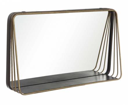 Зеркало настенное с полкой clyde to4rooms золотой 70.0x40.0x13.0 см.