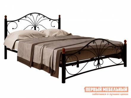 Односпальная кровать сандра черный металл, 120х200 см
