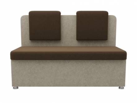 Кухонный прямой диван 2-х местный маккон микровельвет коричневый бежевый