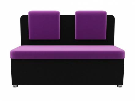 Кухонный прямой диван 2-х местный маккон микровельвет фиолетовый черный