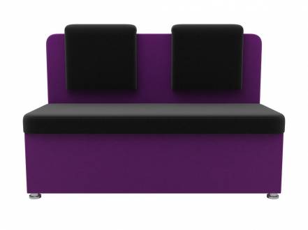 Кухонный прямой диван 2-х местный маккон микровельвет черный фиолетовый