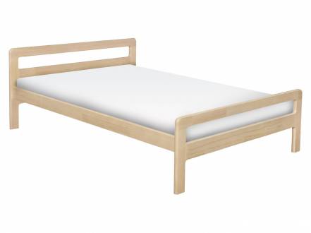 Двуспальная кровать массив бесцветный, лак, 140х200 см