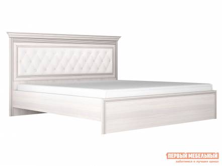 Двуспальная кровать неаполь ясень анкор светлый патина, серебро белый поло экокожа , 140х200 см, с подъемным механизмом