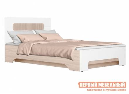 Односпальная кровать палермо с ясень шимо светлый белый глянец, с основанием и подъемным механизмом