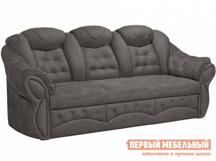 Прямой диван диван маркус 3 люкс серый, искусственная замша