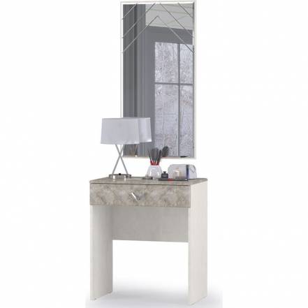 Стол туалетный mobi амели 12.48 зеркало шелковый камень бетон чикаго беж