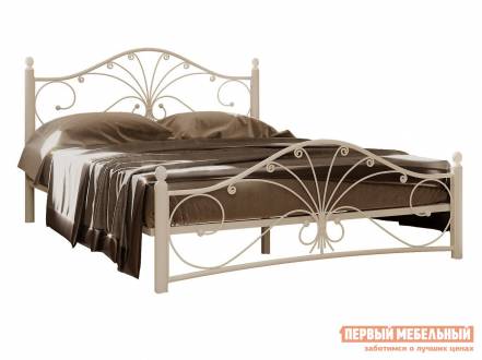 Односпальная кровать сандра кремово-белый металл, 120х200 см