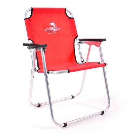 Кресло-шезлонг кедр aks-08 алюминий, красный