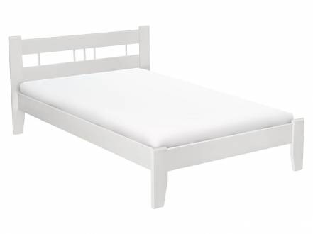 Двуспальная кровать массив стандарт снег, лак, 160х200 см