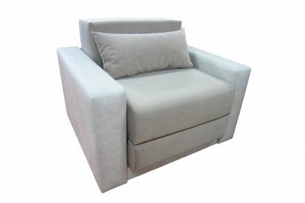 Кресло-кровать биг 2 кк-01 капучино флок белый кожзам