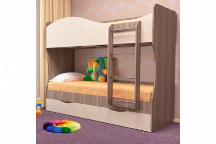 Кровать детская кузя двухъярусная лдсп, 800х2000 мм, универсальная