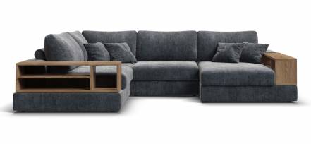 П-образный диван-кровать boss modool шенилл gloss карбон фото