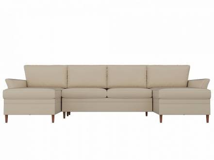 П-образный диван софия экокожа белый фото