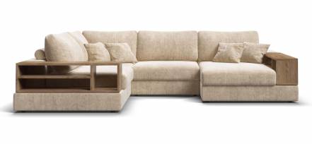 П-образный диван-кровать boss modool шенилл gloss беж фото