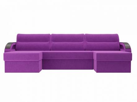 П-образный диван форсайт микровельвет фиолетовый фото