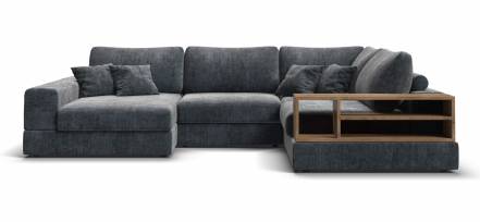 П-образный диван-кровать boss modool шенилл gloss карбон фото