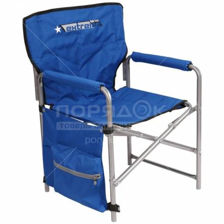 Кресло складное 49х55х82 см, синее, ткань, с карманом, 120 кг, nika, кс2 с
