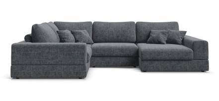 П-образный диван-кровать boss modool шенилл iq серый фото