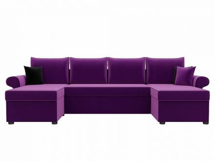 П-образный диван милфорд микровельвет фиолетовый фото