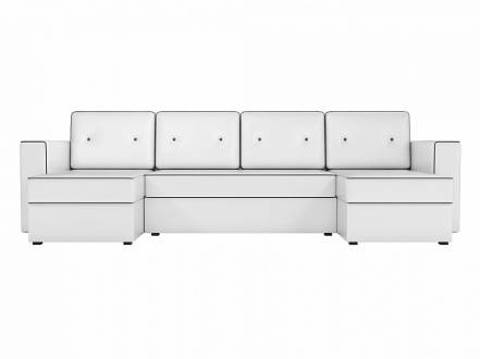 П-образный диван принстон экокожа белый фото