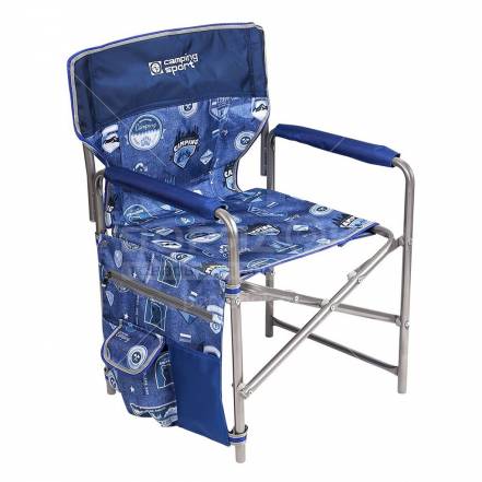 Кресло складное 49х49х72 см, синее, джинс, ткань, с карманом, 100 кг, nika, кс1 дс