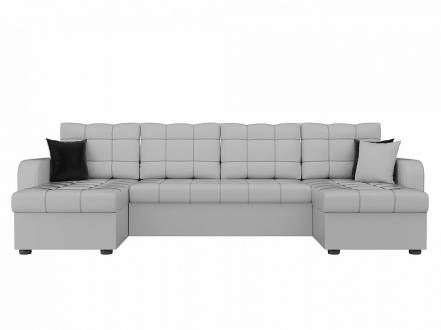 П-образный диван ливерпуль экокожа белый фото