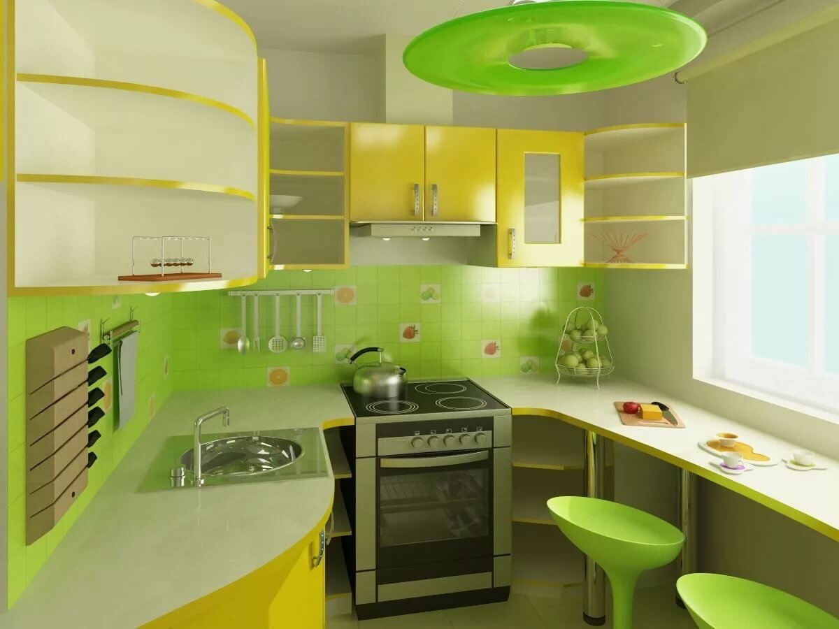 Кухни желто зеленые