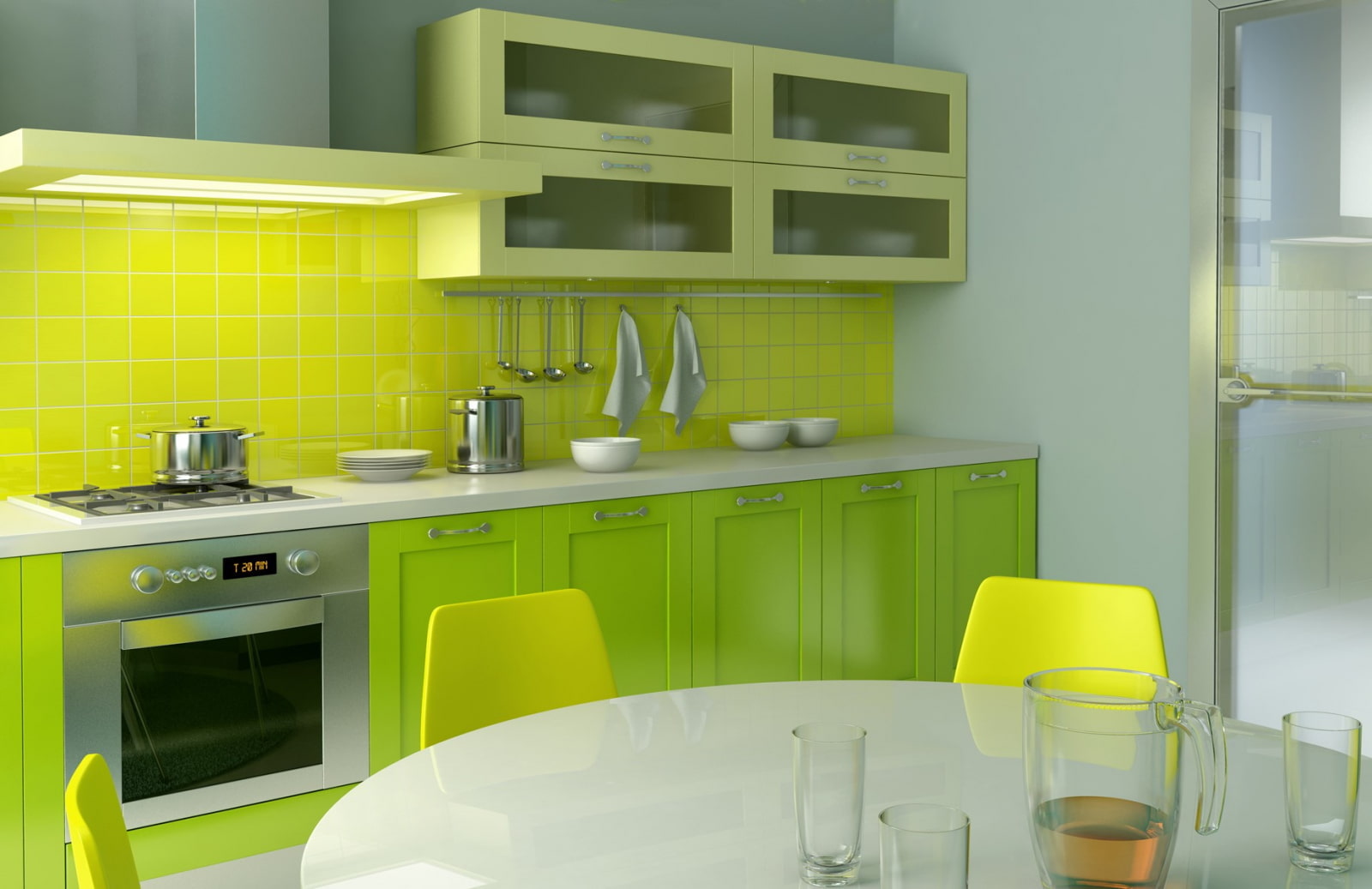 Зеленая кухня дизайн 13
